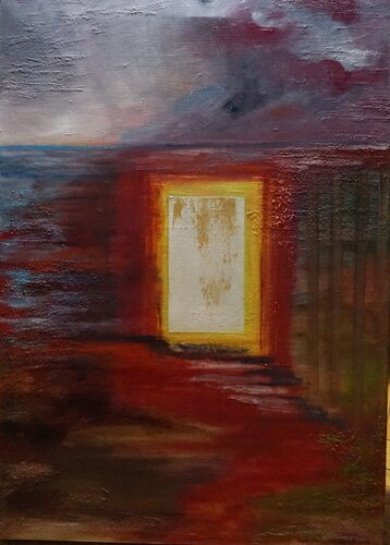A door to the world and beyond... par Eva Lászlóné Wágner, Peinture en vente sur Singulart