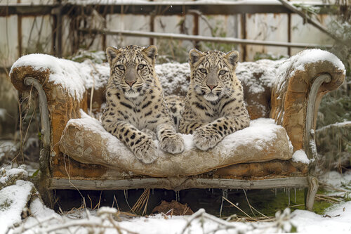 Deux pour le prix d'un - Jardin d'hiver abandonné, Belgique, 2046 - (Papier Hahnemühle FineArt Pearl, 285g/m2). par Francis Meslet, Digital en vente sur Singulart