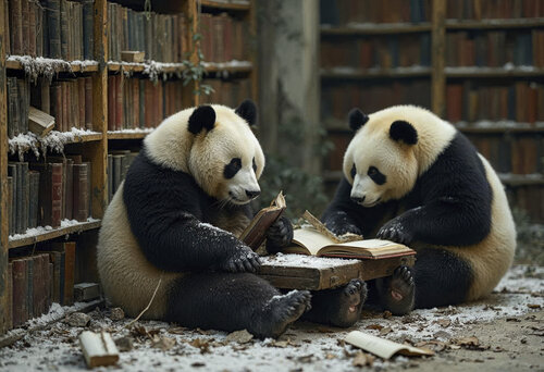Buddy Double - Japon, Bibliothèque abandonnée, 2046 - (Papier Hahnemühle FineArt Pearl, 285g/m2). von Francis Meslet, Digital kaufen auf Singulart