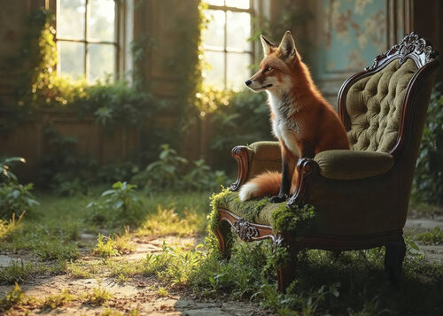 Fantastik Mr Fox, Abandoned Mansion, France 2046, France 2046 - (Papier Hahnemühle FineArt Pearl, 285g/m2). par Francis Meslet, Digital en vente sur Singulart