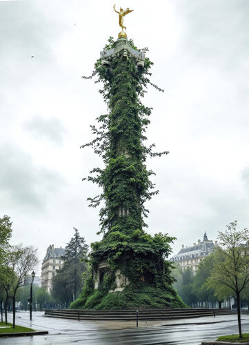 L'éprise de la Bastille - Paris 2050 Series - (Paper Hahnemühle FineArt Pearl, 285g/m2). di Francis Meslet, Digitale in vendita su Singulart