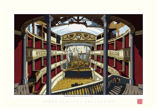 Drame en coulisse, Abandoned Theater - Italy - Hahnemühle Photo Rag Bright White 310 g / 100% coton. von Francis Meslet, Druck kaufen auf Singulart