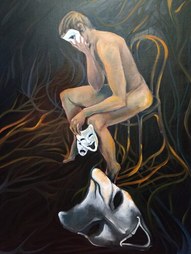 FALSEHOOD van Sarrés, Schilderij te koop op Singulart