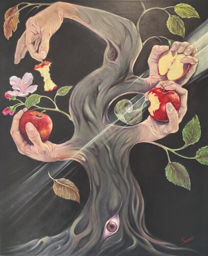 THE FOUR APPLES von Sarrés, Malerei kaufen auf Singulart