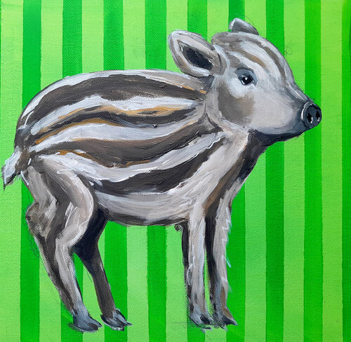 Frischling - Little Friend van Barbara Dräger, Schilderij te koop op Singulart