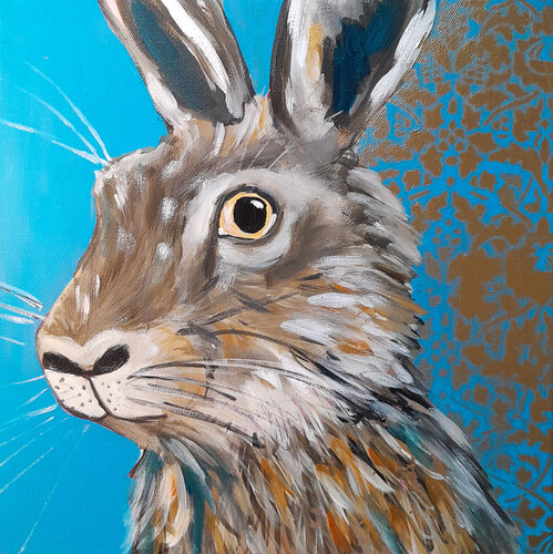 Goldhase - Little Friend von Barbara Dräger, Malerei kaufen auf Singulart