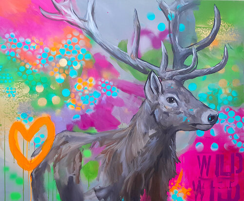 Wild Deer van Barbara Dräger, Schilderij te koop op Singulart