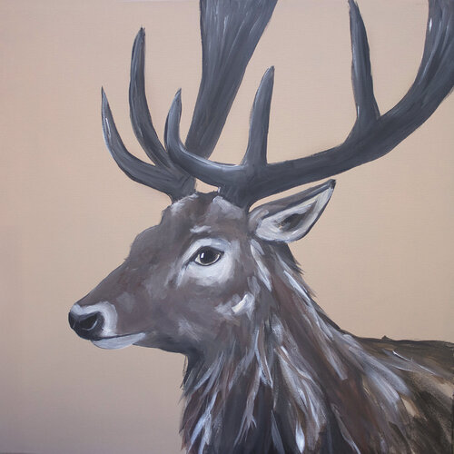 Rothirsch di Barbara Dräger, Pittura in vendita su Singulart