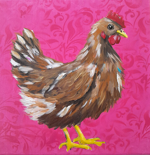 Chickenlove - Little Friend by Barbara Dräger, Painting for Sale on Singulart