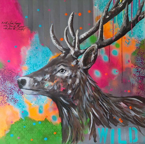 Wild Deer 2 par Barbara Dräger, Peinture en vente sur Singulart
