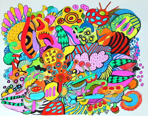 588. Bursting Brilliance/ Live session on Tiktok par Veera Zukova, Peinture en vente sur Singulart