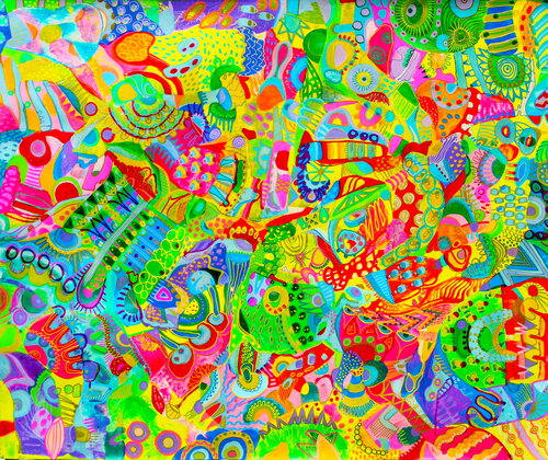 529. Honey Flowers Bees van Veera Zukova, Schilderij te koop op Singulart