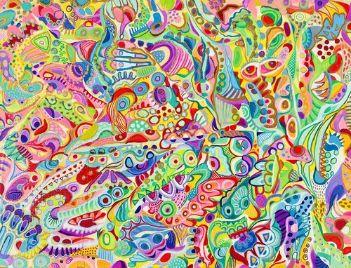 616. Abstract Fusion: Vibrant Expressions von Veera Zukova, Malerei kaufen auf Singulart