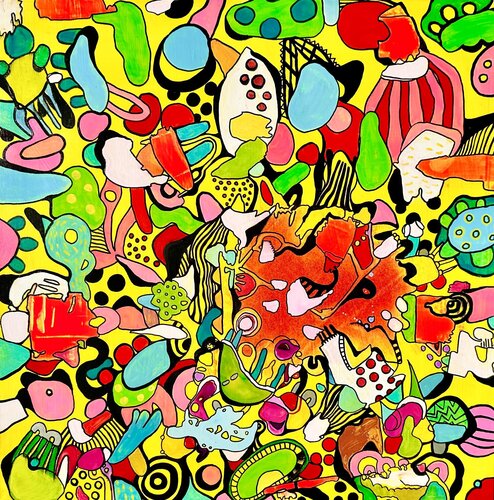 577. Sugar Caramel: Sweet Abstract Energy de Veera Zukova, Pintura a la venta en Singulart