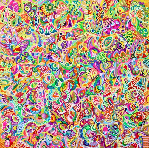 139. Explosion of colors (this artwork is traveling worldwide on exhibitions) von Veera Zukova, Malerei kaufen auf Singulart