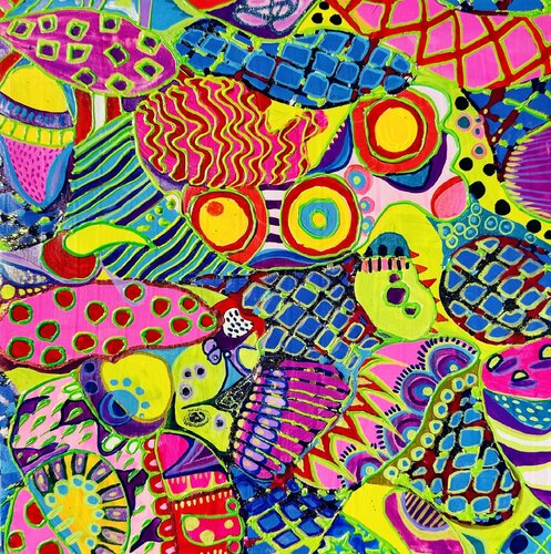 624. Feel the Color: Abstract Composition van Veera Zukova, Schilderij te koop op Singulart