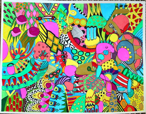 593. Sweet colorful abstract paradise by Veera Zukova, Painting for Sale on Singulart