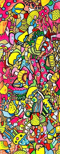 633. Vibrant Colorful Abstract Composition par Veera Zukova, Peinture en vente sur Singulart