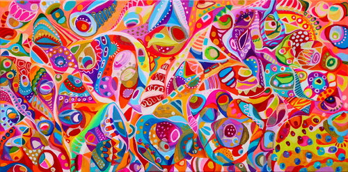 220. Beautiful colorful wonderland di Veera Zukova, Pittura in vendita su Singulart