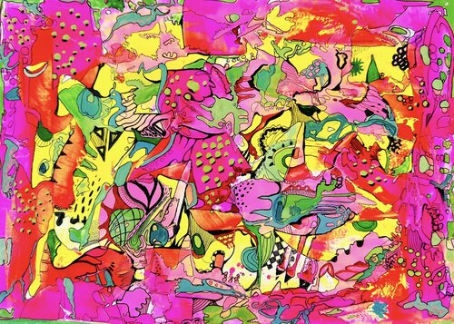 652. Sacred Process of Diving Deep into the World of Colors. Subconscious Beauty. de Veera Zukova, Pintura a la venta en Singulart