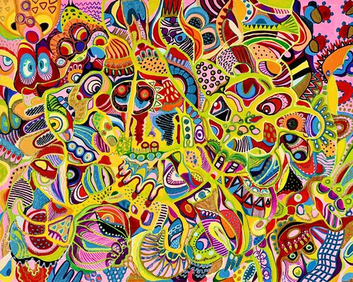 638. Magnificent Unique Colorful Abstract van Veera Zukova, Schilderij te koop op Singulart