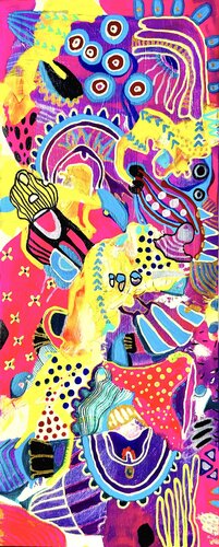 631. Happy-happy Abstract composition par Veera Zukova, Peinture en vente sur Singulart