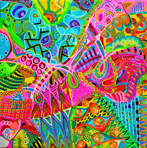 335. It is Important to Be Yourself: Vibrant Abstract Journey par Veera Zukova, Peinture en vente sur Singulart