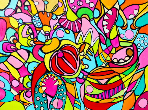 284. CRAB: Vibrant Underwater Fantasy par Veera Zukova, Peinture en vente sur Singulart