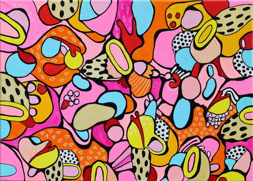 286. Code 7: A Vivid Exploration of Abstract Expressionism van Veera Zukova, Schilderij te koop op Singulart