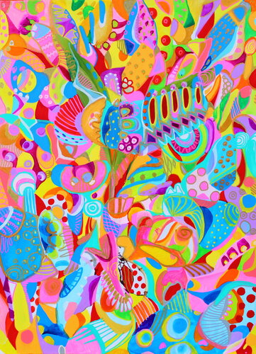 298. Lily of the valley: A Vivid Celebration of Color and Form van Veera Zukova, Schilderij te koop op Singulart