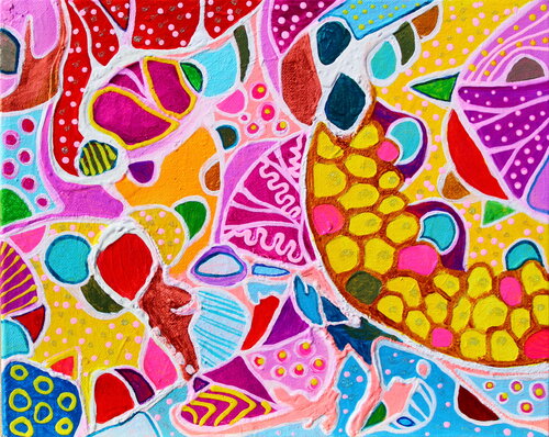 221. Searching For My Little Spoon To Drink Hot Tea de Veera Zukova, Pintura a la venta en Singulart