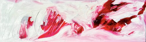 622. Roses and Passion: Abstract Fusion of Oil on Canvas par Veera Zukova, Peinture en vente sur Singulart