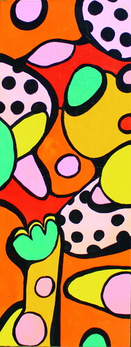 288. July: A Playful Dance of Shapes and Colors de Veera Zukova, Pintura a la venta en Singulart
