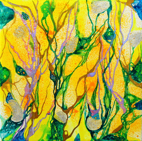 361. Diamond rings: A Sparkling Symphony of Color and Form par Veera Zukova, Peinture en vente sur Singulart