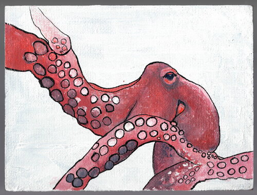 400. Octopus: Graceful Fluidity in Abstract" van Veera Zukova, Schilderij te koop op Singulart