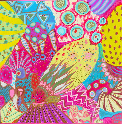 328. Underwater abstract love blooming par Veera Zukova, Peinture en vente sur Singulart