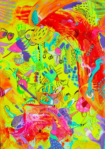 559. Happy Day: Energetic Abstract Celebration di Veera Zukova, Pittura in vendita su Singulart