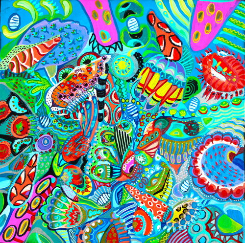 605. Colorful abstract detailed doodles Live Tiktok session Veera Zukova