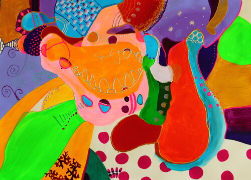 420. Candy Sugar: A Sweet Symphony of Color and Form de Veera Zukova, Pintura a la venta en Singulart