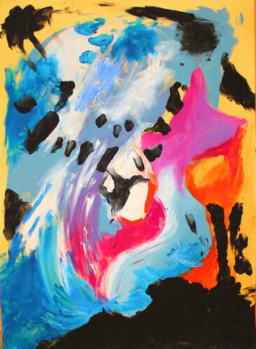 424. Beautiful dog: A Playful Abstract Interpretation di Veera Zukova, Pittura in vendita su Singulart