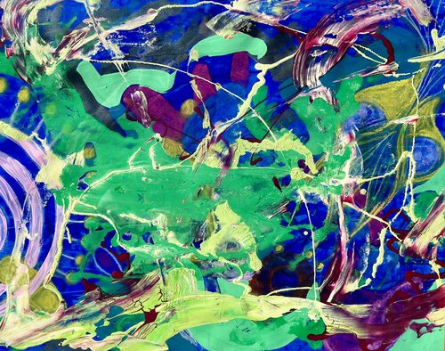 640. Chaotic messy abstract di Veera Zukova, Pittura in vendita su Singulart