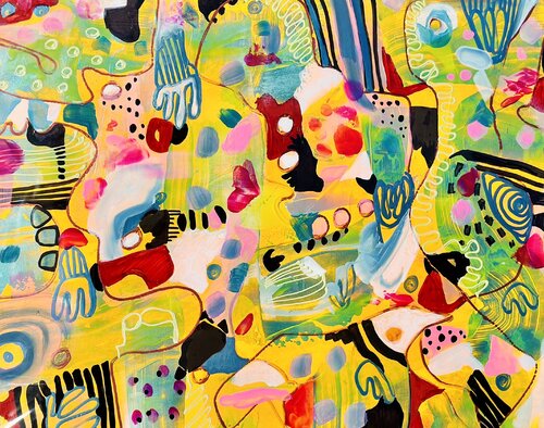 634. Bright Colorful Abstract Composition di Veera Zukova, Pittura in vendita su Singulart