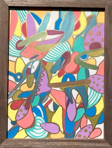 305. Sunday Serenity: A Framed Abstract Composition van Veera Zukova, Schilderij te koop op Singulart
