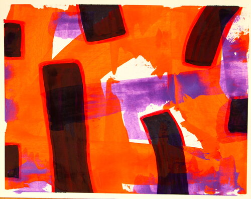 578. Orange and black abstract composition. by Veera Zukova, Painting for Sale on Singulart