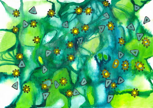 184. Magic Forest Flowers par Veera Zukova, Peinture en vente sur Singulart