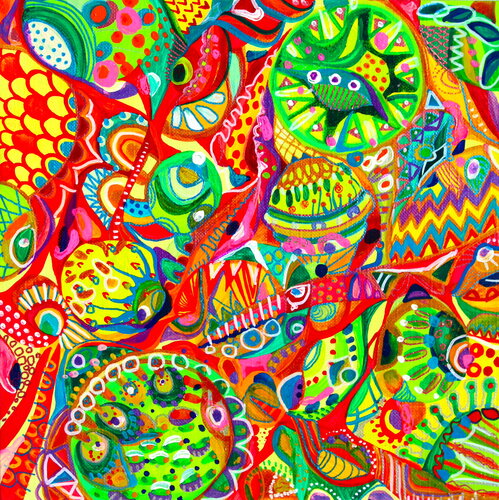 248. Psychedelic colorful rainbow playing in a sunlight, par Veera Zukova, Peinture en vente sur Singulart