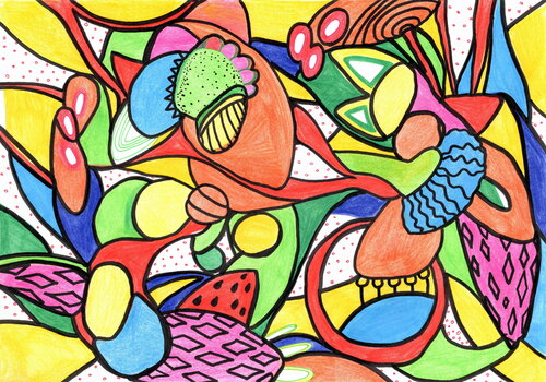 199. Fortune bird flying high van Veera Zukova, Tekening te koop op Singulart