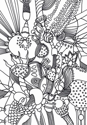 385. Energy Transmission: Dynamic Abstract Linework van Veera Zukova, Tekening te koop op Singulart