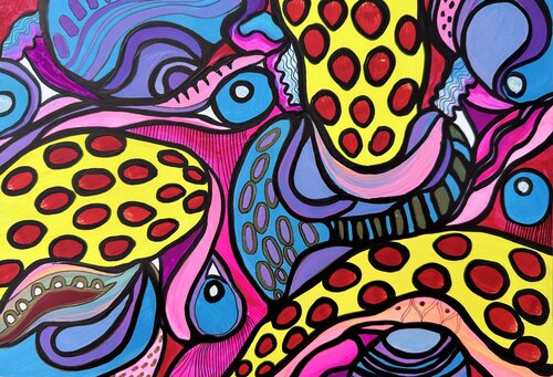 651. Transcendent Chromatic Odyssey Abstract Psycgedelic Exploration by Veera Zukova, Painting for Sale on Singulart