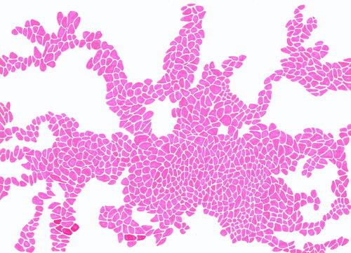 187. Pink Avocado Giraffe Ice, felt on paper,  21*30cm 2020 par Veera Zukova, Peinture en vente sur Singulart